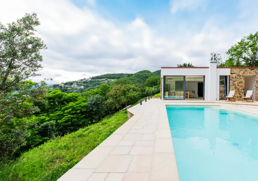 Pietra Primiceri pietra ricostruita stile moderno bioarchitettura villa gobbi pastorino